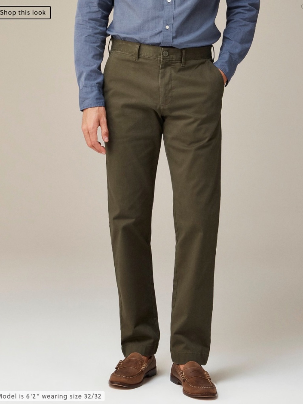 J. Crew Olive Green Chino Pants